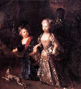 antoine pesne Frederick the Great as a child with his sister Wilhelmine Spain oil painting artist